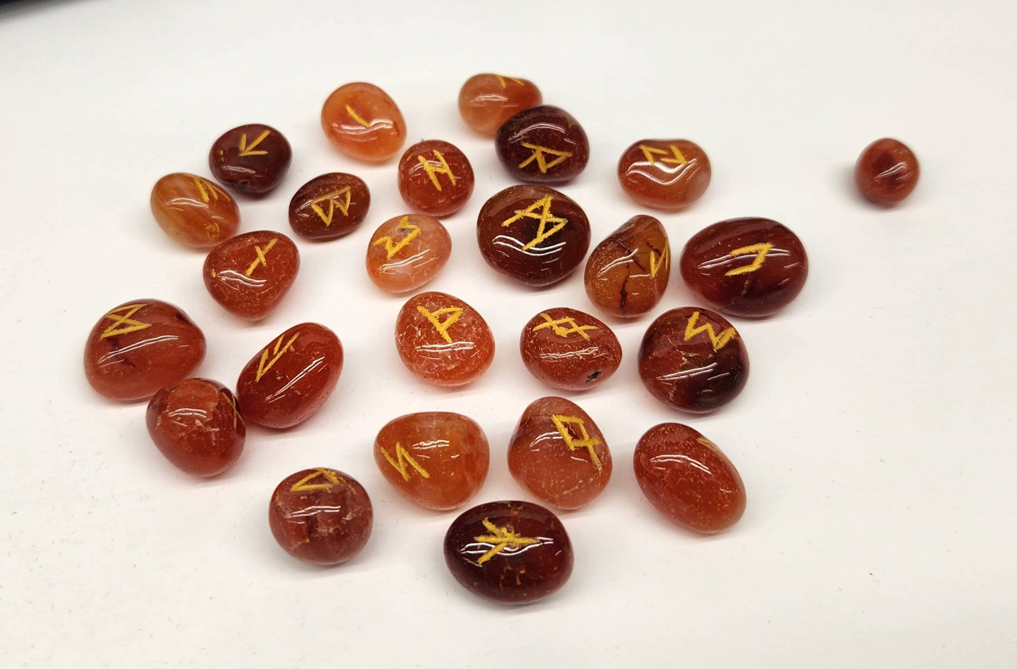 Carnelian Gemstone Rune Set
