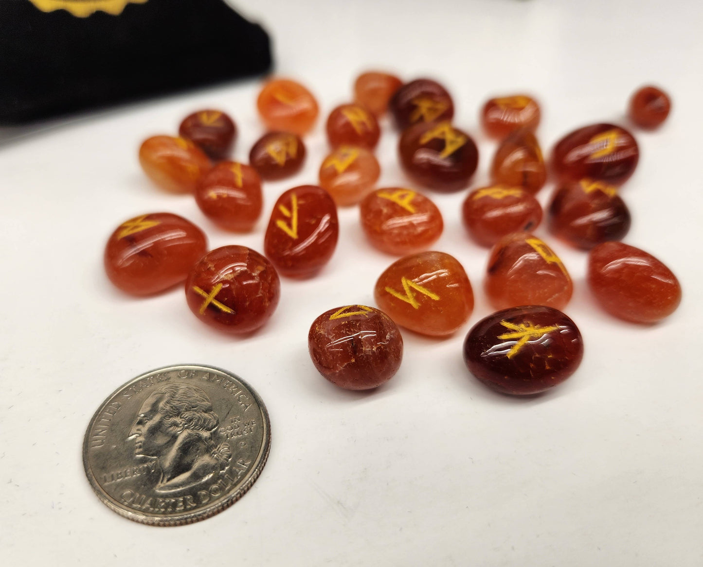 Carnelian Gemstone Rune Set