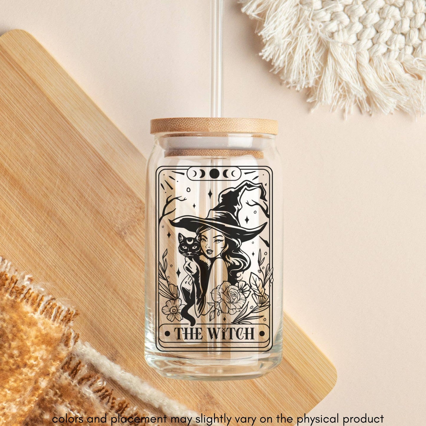 The Witch Tarot Card Libbey Beer Glass Can Cup (16oz)