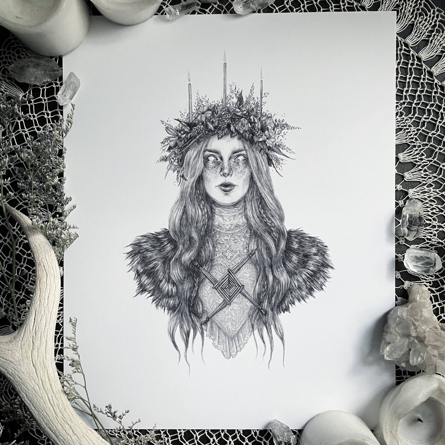 Brigid Fine Art Print - Celtic Goddess of Wisdom, Healing