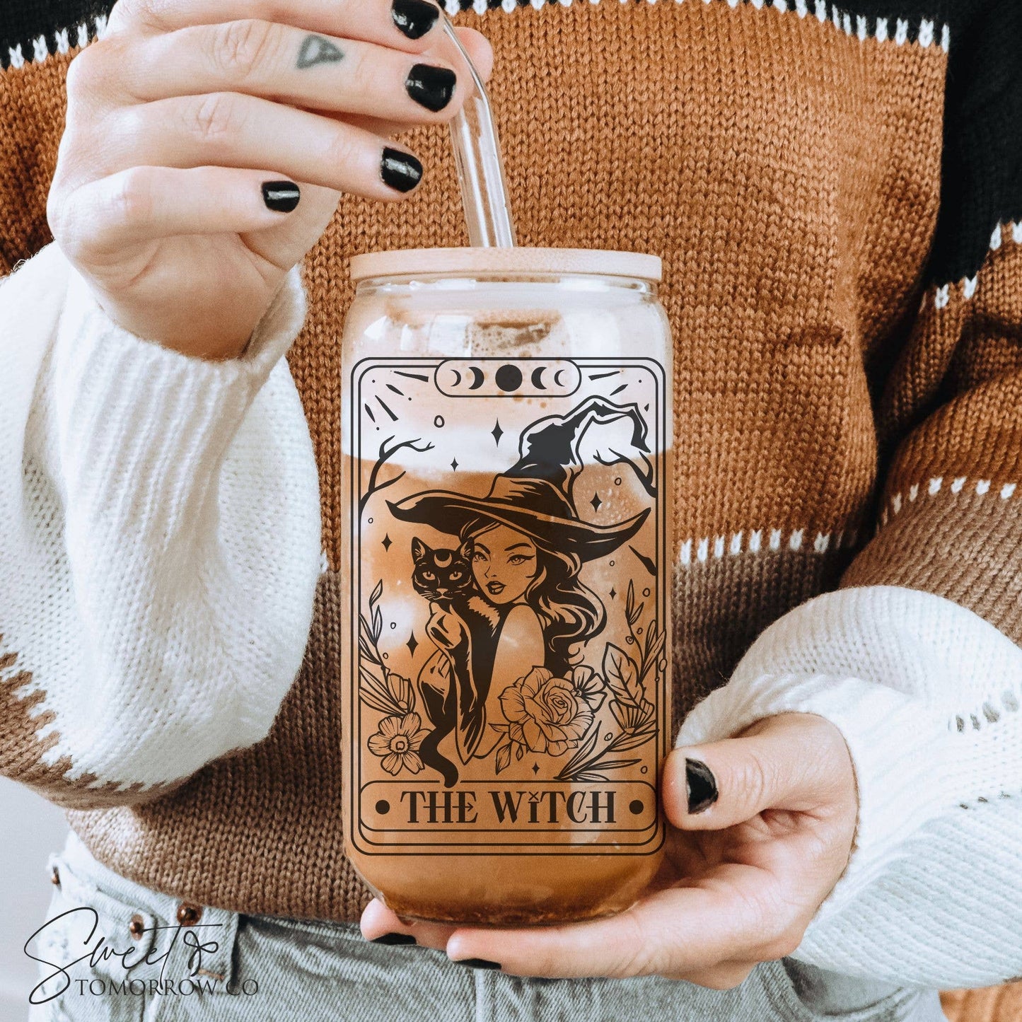 The Witch Tarot Card Libbey Beer Glass Can Cup (16oz)