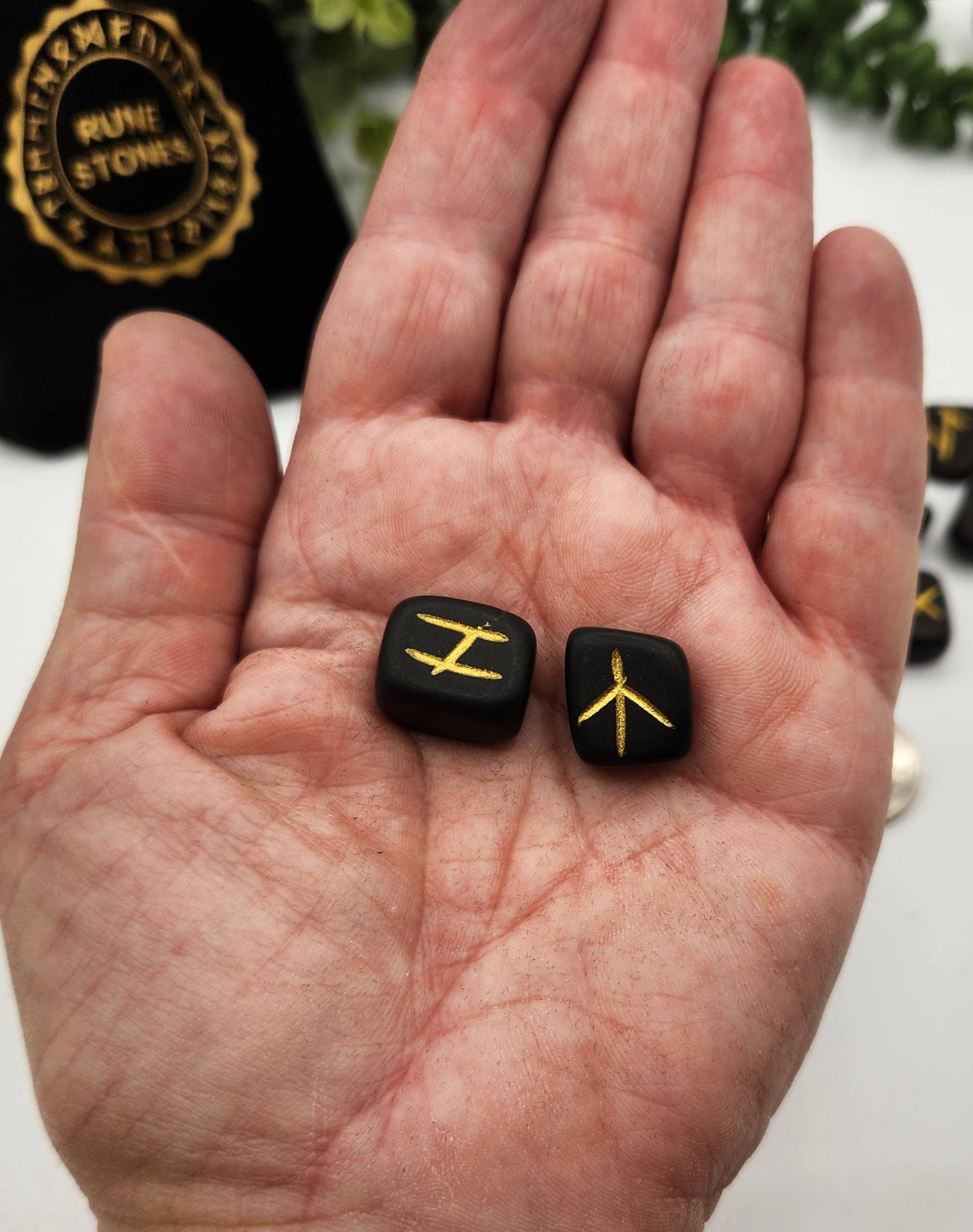 Shungite Gemstone Rune Set