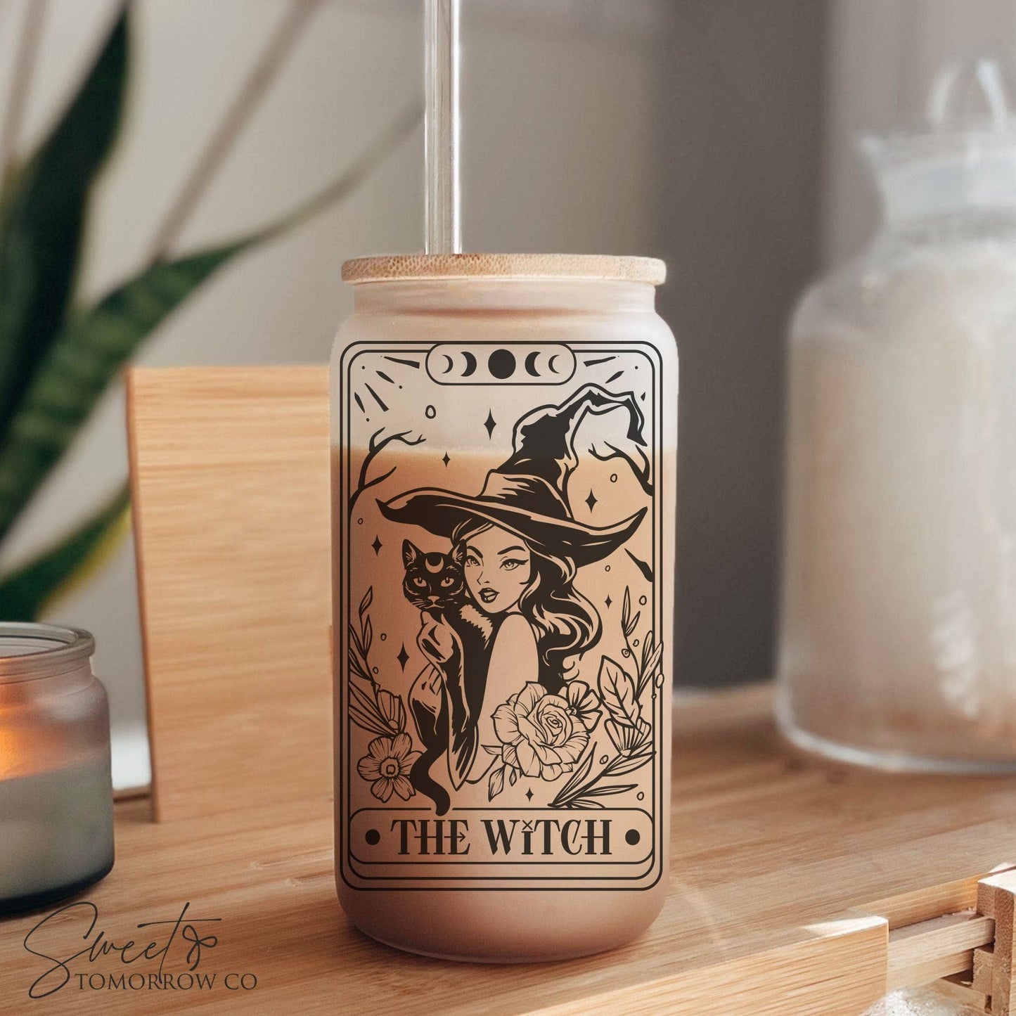 The Witch Tarot Card Libbey Beer Glass Can Cup (16oz)