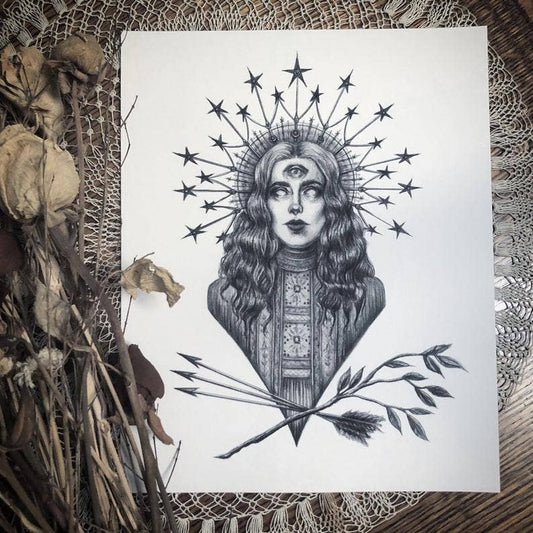 The Oracle Fine Art Print - Gothic Illustration